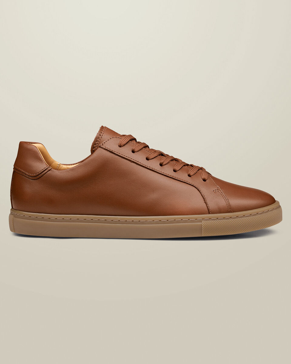 Leder Sneaker Gelbbraun